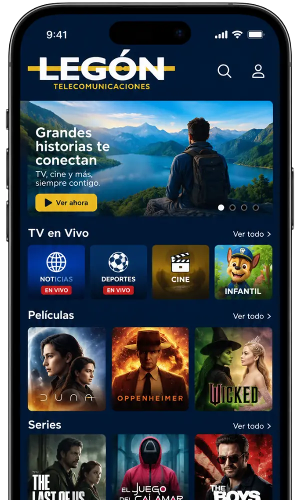 Legón TV Digital en un teléfono celular